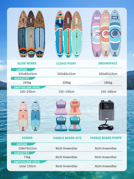 Niphean Clovis Point Serie 320cm Aufblasbares Stand Up Paddle Board Set